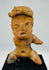 Authentic West Mexican shaft-tomb terracotta figure showing pierced ears, head adornment, and archaeological patina