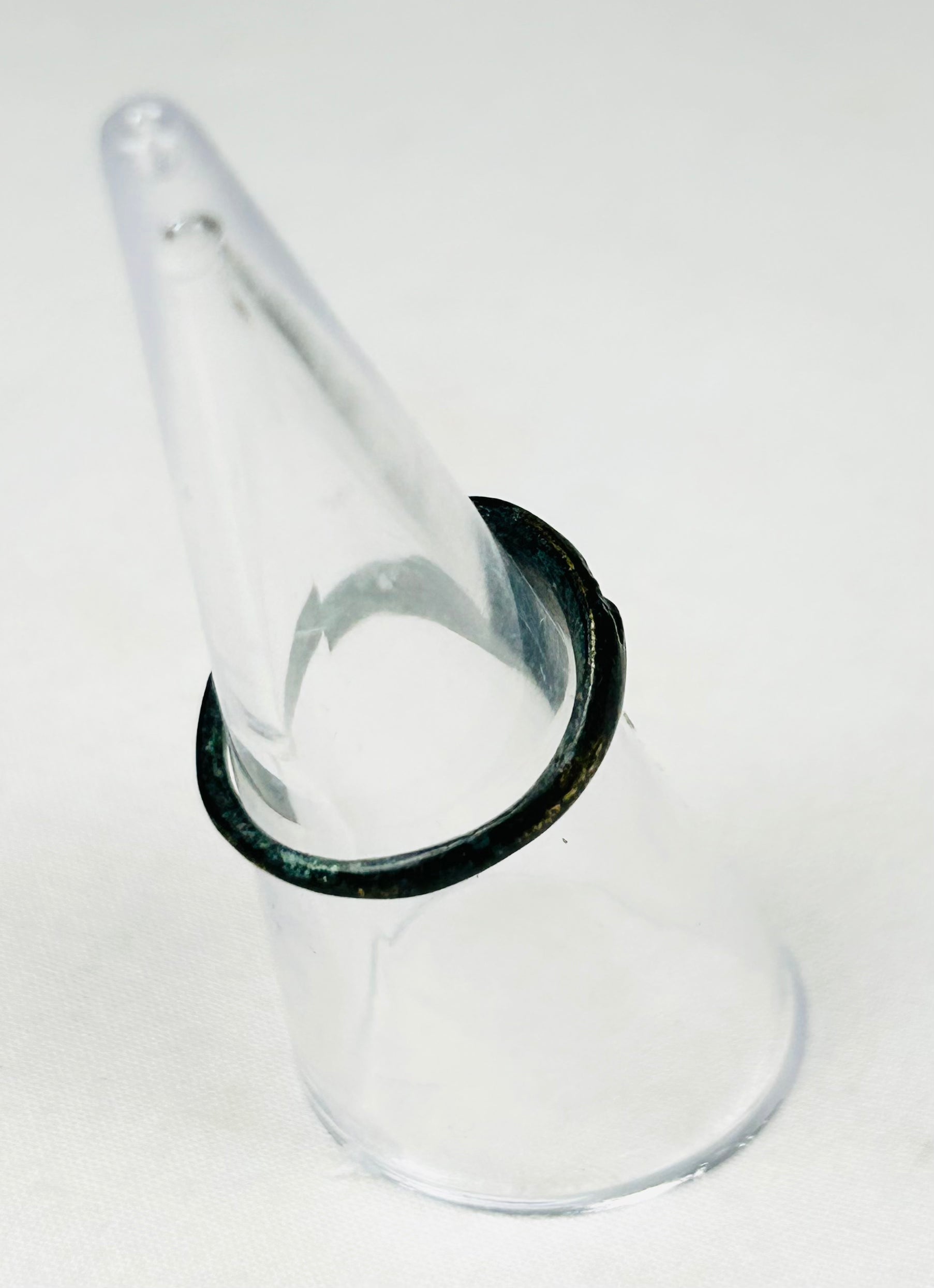 Archaeological ancient Roman bronze ring with mouse imagery, symbolic and talismanic