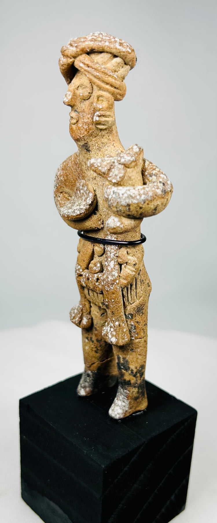 West Mexican shaft tomb standing figure with detailed adornments
