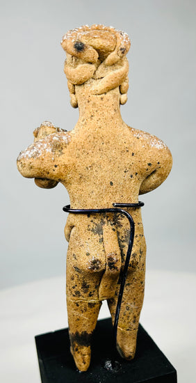 Standing West Mexican ceremonial figure with modeled waist decorations