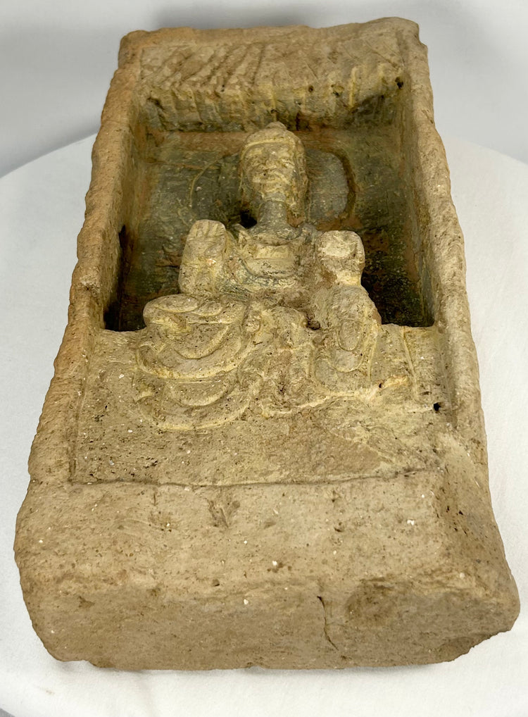 Authentic 5th century Chinese Buddha shrine brick with patina