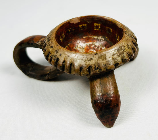 Ancient West Mexican terracotta tripod offering vessel