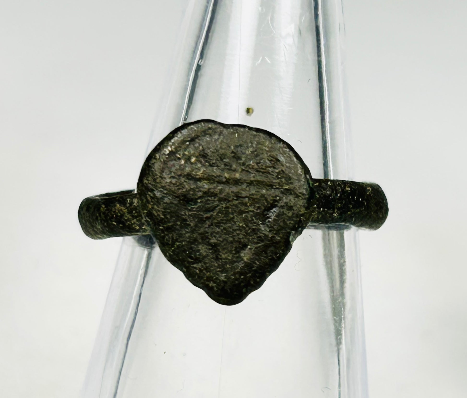 Ancient bronze signet and band rings from Europe with green patina