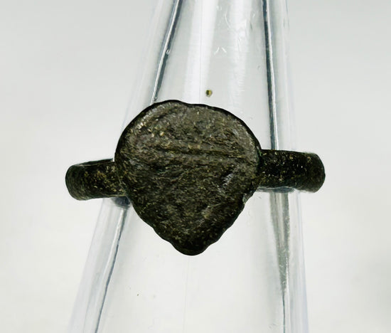 Ancient bronze signet and band rings from Europe with green patina