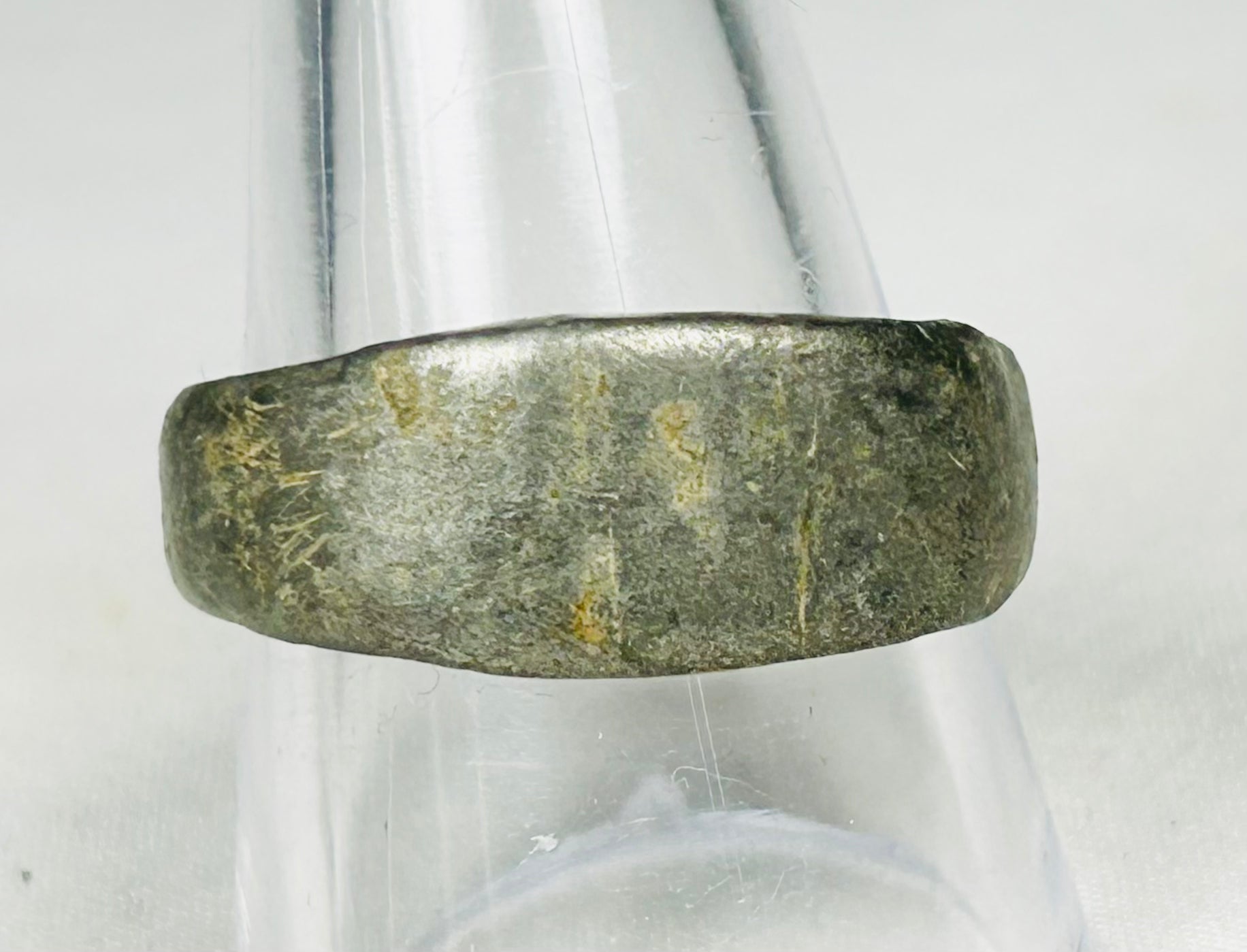 Medieval heart bezel ring, Roman-style signet ring, and bronze band