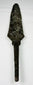 Antique iron spearhead showcasing central ridge and historic battlefield weapon design