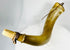 Personal priming horn with carved initials and aged horn patina
