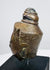 18th–19th century crowned Buddha head with elongated ears and rich brown-gold patina