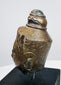 18th–19th century crowned Buddha head with elongated ears and rich brown-gold patina