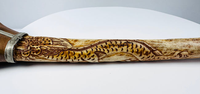 Historic Tibetan human bone trumpet used in Vajrayana Buddhist tantric ritual and ceremonial practice