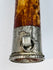 Metal-mounted end of antique Tibetan kangling human bone trumpet with traditional Himalayan craftsmanship