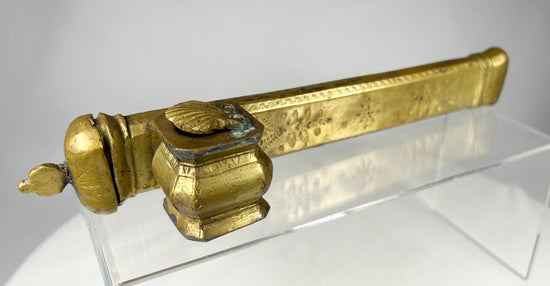 18th century Ottoman divit writing case used by scribes and scholars, cast bronze