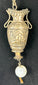 Antique Chinese silver accessory with jade terminal bead and chain links