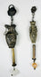 Pair of antique Chinese silver belt ornaments with decorative chains and beads