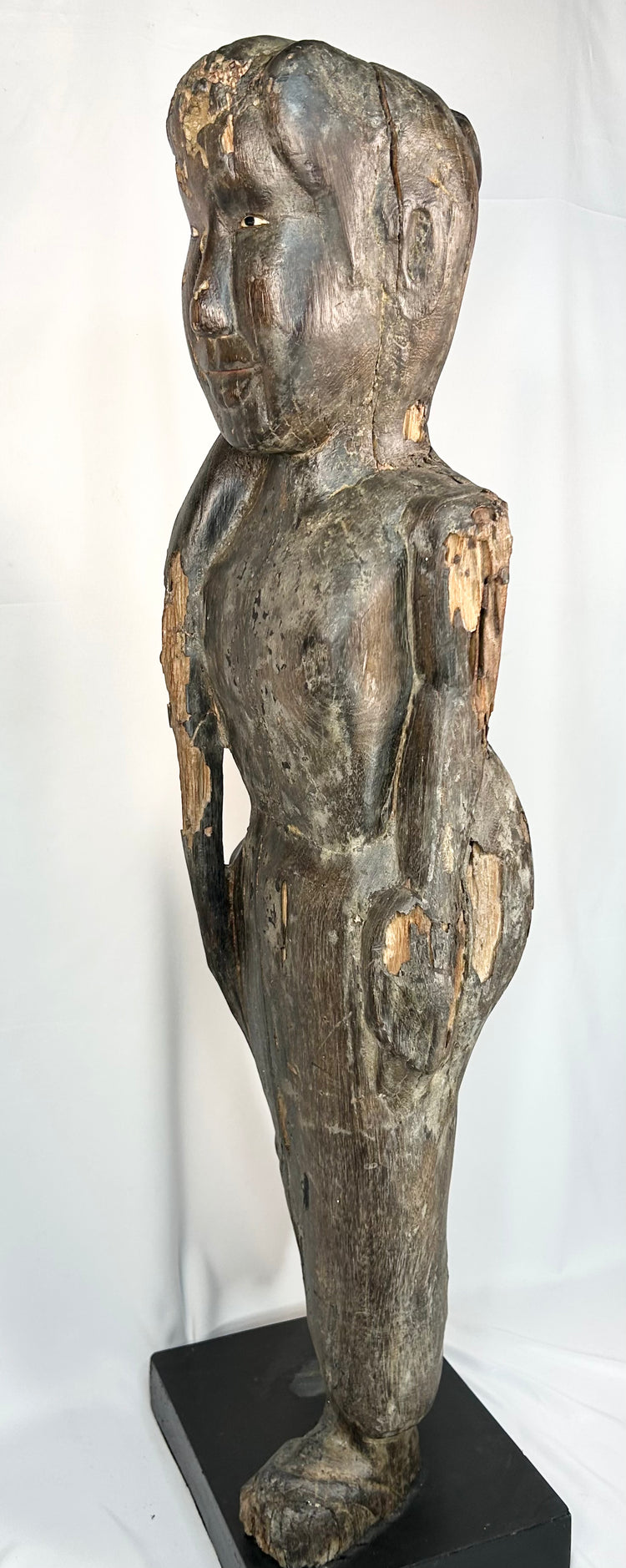 Standing Dayak ancestral figure formerly placed at sacred village sites