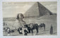 Antique Egyptian postcard depicting the Great Sphinx and Great Pyramid at Giza, dating to circa 1906–1914.
