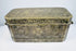 Late 18th to early 19th-century Philippine betel nut box with intricate brass floral inlay and aged mixed-metal surface.