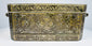 Opposite end of the Philippine betel box showing engraved ornament, metal construction, and original fastening hardware.