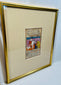 Persian miniature paintings with nobles and attendants framed for display