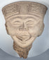 Ancient Veracruz Sonriente ceramic head with open mouth, modeled nose and expressive features