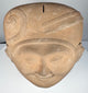 Classic Veracruz hollow ceramic Sonriente head with preserved headdress decoration and age-related patina