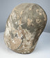 Ancient Chinese pottery sculpture fragment with two small apertures near the upper sides of the head