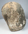 Terracotta sculptural head from China with grey-buff earthenware body and aged cream surface deposits