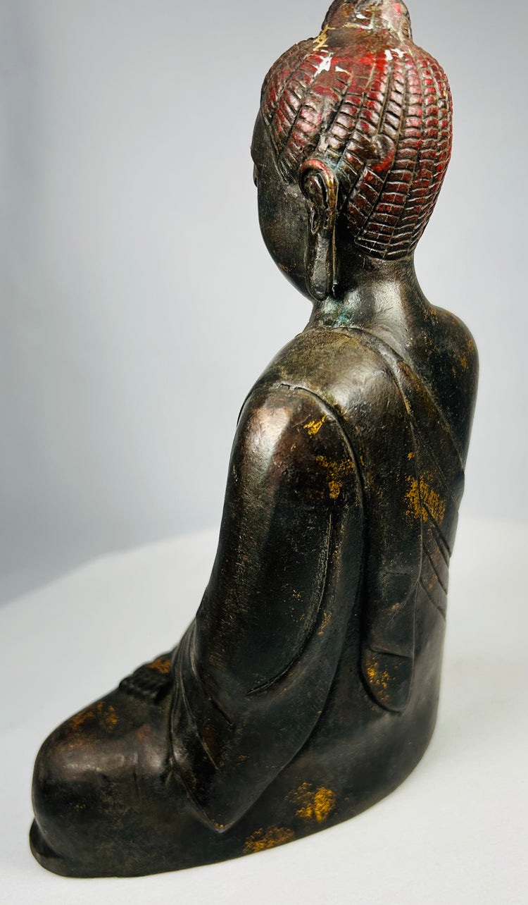 Late imperial Chinese gilt bronze Buddha devotional figure