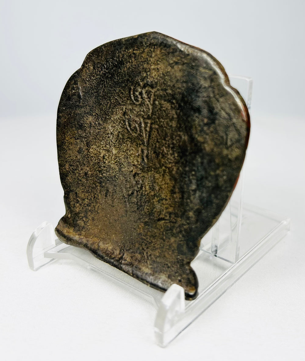 Antique Himalayan bronze plaque depicting seated bodhisattva