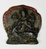 Tibetan devotional bronze plaque with inscribed reverse surface