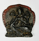 Tibetan devotional bronze plaque with inscribed reverse surface