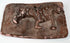 Ancient Indian feline relief plaque in reddish terracotta with suspension perforation and archaeological surface wear.