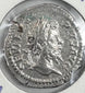 Roman silver denarius of Emperor Septimius Severus, AD 193–211, showing his laureate portrait and Latin inscription.