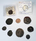 Ancient and medieval coin collection with Roman, Elymaean and Neapolitan issues alongside original collector documentation.