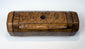 Early Victorian burr walnut pocket snuff box with canted corners, dark stringing, and warm golden-brown patina.