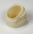 Hand-carved bone skull ring with five-petalled flower above the forehead