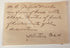 Old handwritten collection or inventory slip retained with the Victorian calling card case