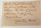 Old handwritten collection or inventory slip retained with the Victorian calling card case