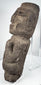 Guerrero stone sculpture depicting an abstract human figure with bent arms and flexed legs