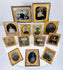 Victorian-era cased portrait photograph collection featuring men, women, children, and family groups