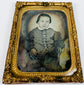 Victorian portrait of a bearded gentleman wearing a broad-brimmed hat in an ornate cased photograph