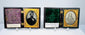 George Bascom and Clara Holt Kimball Victorian portraits displayed together with handwritten identification labels
