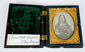 Clara Holt Kimball Victorian portrait with hand-colored bouquet, gilt brass mat, and green velvet case lining