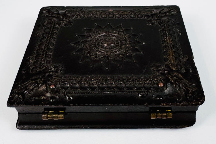 Mid-19th-century molded Union case highlighting detailed relief decoration and original protective construction
