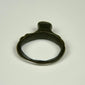 Ancient Roman jewelry ring with flat bezel, subtle surface oxidation, and preserved cast construction