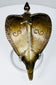 Indian cast brass Naga shrine element with expanded cobra hood and dark golden-brown patina.