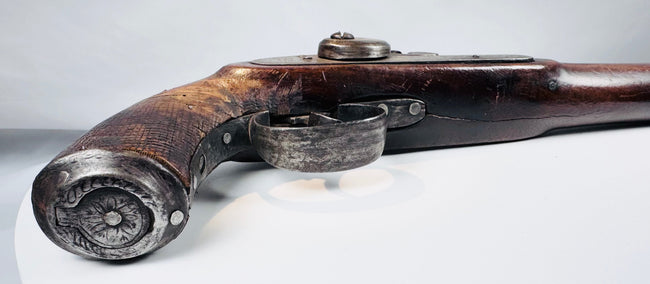 Antique percussion pistol from Afghanistan influenced by early Victorian British military arms
