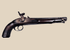 Antique Afghan percussion holster pistol with hardwood stock, iron barrel, and brass muzzle mount