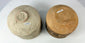 Ancient Harappan terracotta bowls with zigzag and linear geometric patterns