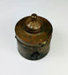 Islamic Khorassan bronze inkwell with domed lid and engraved floral motifs, 10th–12th century CE